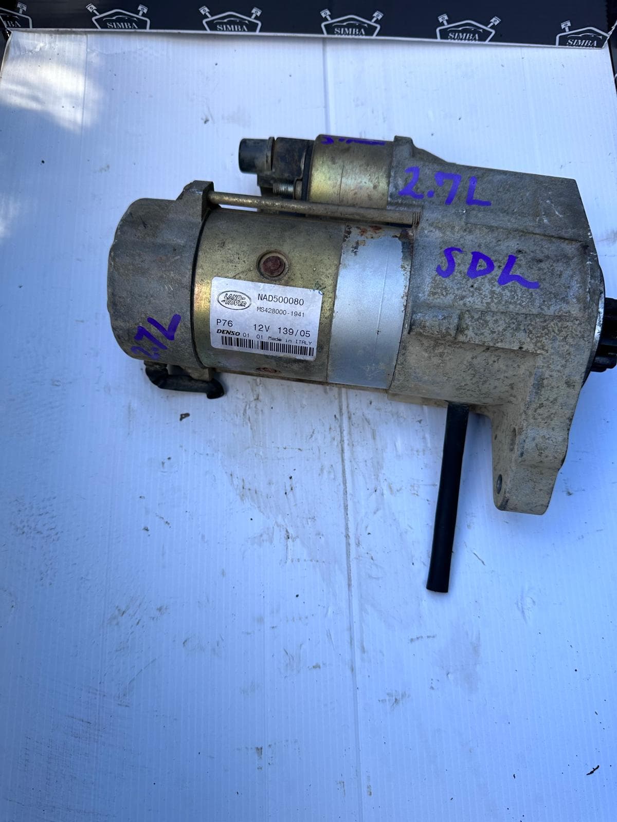 GENUINE LAND ROVER DISCOVERY 3 & RANGE ROVER SPORT 2004-2009 2.7L TDV6 Engine Starter Motor
