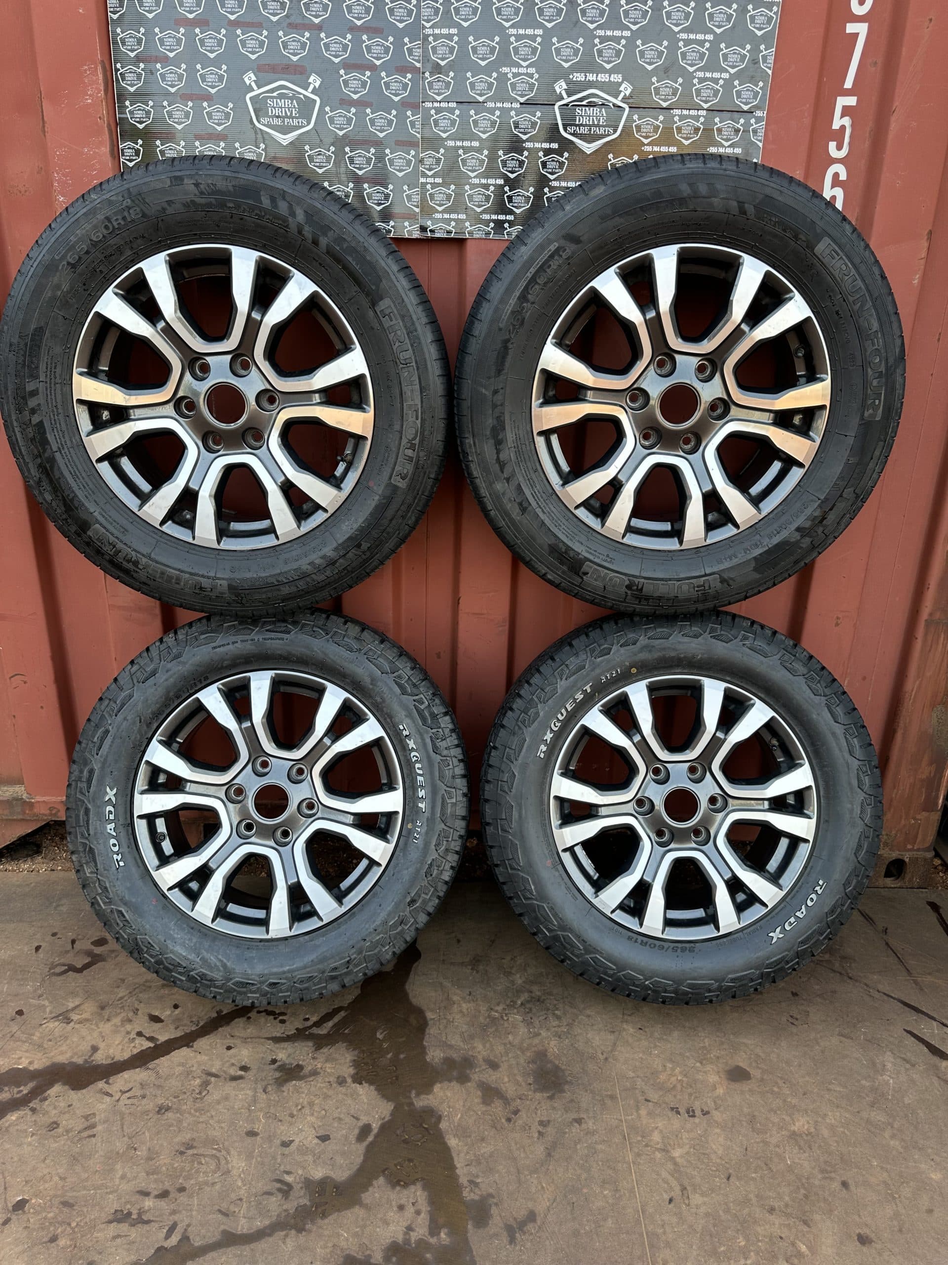 GENUINE FORD Complete Set Of Alloy Wheels And Tyres (SIZE- 265/60R18) 2 Terran And 2 Normal Tyres